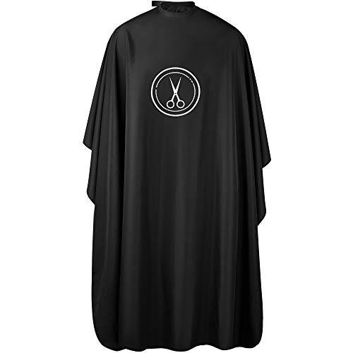 Lilexo Barber Cape - Professional Large Hair Cutting Cape with Snap Closure, 66 x57” Unisex Adults Black Haircut Cape Salon Cape for Men, Water Resistant Hairdresser Styling Cape, Hair Stylist Gown