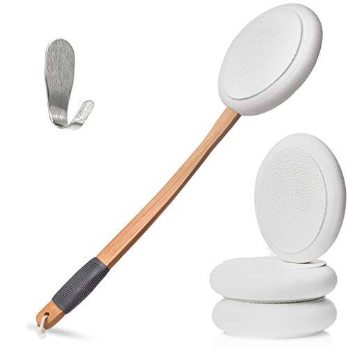 Toem Lotion Applicator For Back | Easy Reach | Self-Application of Cream Sunscreen Self Tanner | Includes 1 Applicator Handle, 4 Pads & 1 Hook (4 Pads)