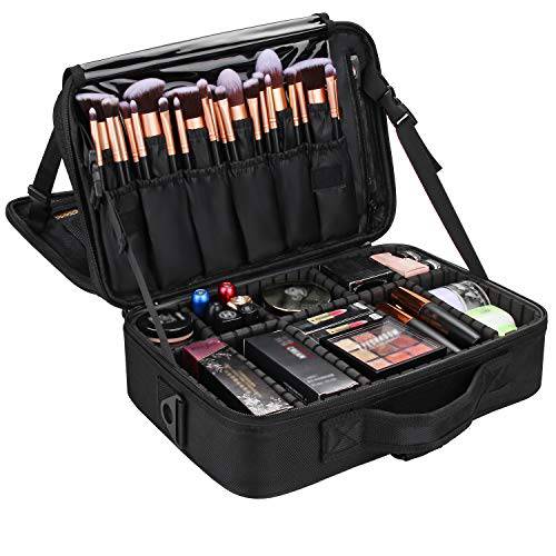 Travel Makeup Case,Chomeiu- Professional Cosmetic Makeup Bag Organizer,Accessories Case, Tools Case (Medium, Black)