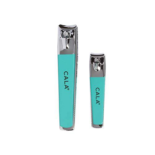 Cala Soft touch mint nail clipper duo