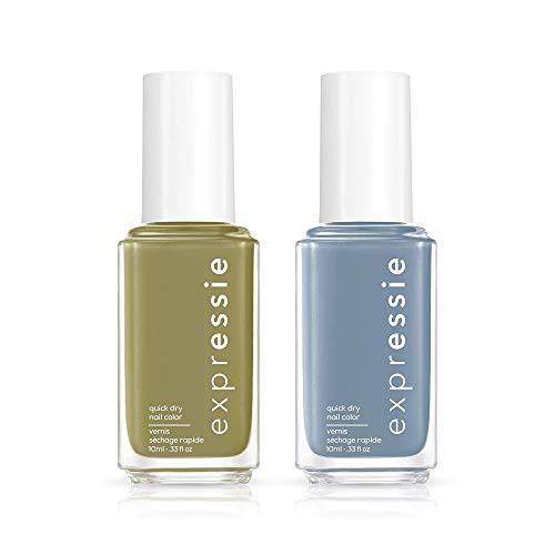 expressie quick dry vegan nail polish set: second hand, first love 0.33 oz - light pink + throw it on 0.33 oz - lilac (1 ea)