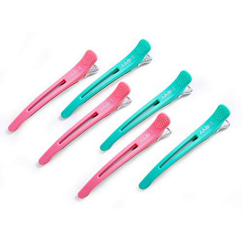 Neon Hair Clips, AIMIKE 12 Pcs Salon Hair Clips for Styling Sectioning, Duck Billed Hair Roller Clips, Professional Hair Styling Clips Sectioning, Hair Cutting Clips for Women, Hairdresser - 4.3” Long