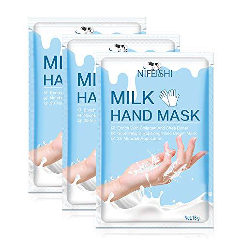 Hand Moisturizing Mask, (5 Pack) Honey and Milk Gloves, Moisturizing Natural Therapy Gloves, for Dry Aging Cracked Hands Repair Rough Skin for Men Women