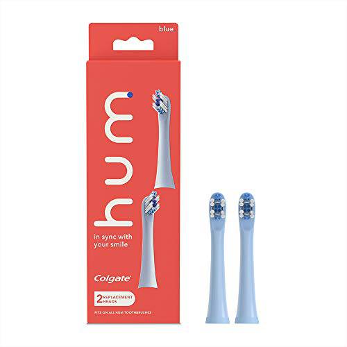Colgate Hum Connected Smart Battery Toothbrush Refill Head, Blue, 2 Pack