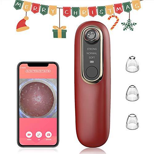 WINDEK Blackhead Remover with Camera, Electric Blackhead Remover, Blackhead Remover Vacuum with Camera 3 Suction Power & 3 Probes, Visible Facial Pore Cleanser Upgraded Blackhead Suction Tool