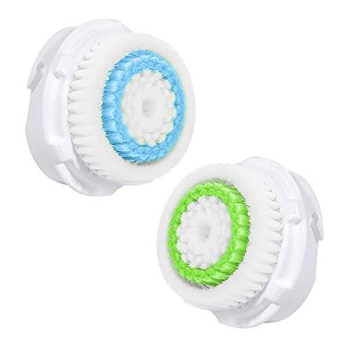 Facial Cleansing Brush Head Replacement Compatible for Deep Pore Acne Cleaning Brush Clogged and Enlarged Pores (2 Pack, Blue)