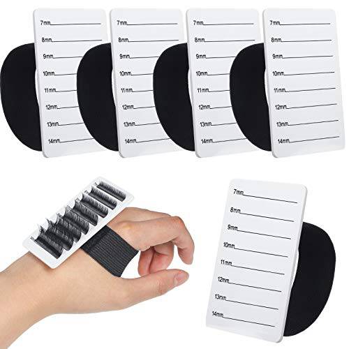 6 Pieces Eyelash Extension Hand Plate Lash Holder Eyelash Extension Pallet Eyelashes Stand Holder with Adjustable Wrist Strap for Makeup Eyelash Extension Christmas Giving (Simple Style)