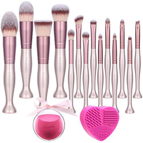 BS-MALL Makeup Brushes Stand Up Premium Synthetic Foundation Powder Concealers Eye Shadows (14rose)