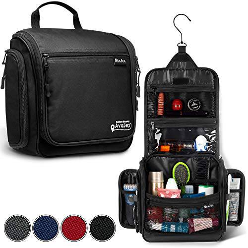 Premium Large Hanging Travel Toiletry Bag for Men and Women - Toiletry Organizer - Waterproof Hygiene Bag with Metal Xxl Swivel Hook, YKK Zippers and 19 Compartments for Toiletries, Makeup, Cosmetics