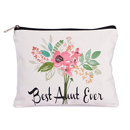 Best Aunt Ever Cosmetic Bag Aunt Gifts Auntie gifts from Niece for Christmas Birthday Retirement Aunt Travel Make Up Pouch