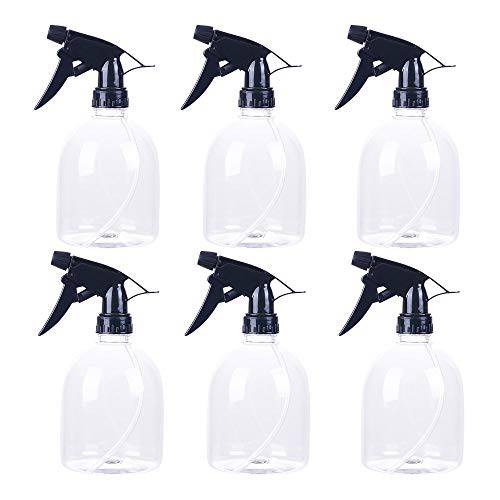Spray Bottles, 6 Pcs 16.5oz Plastic Spray Bottles Durable Clear Empty Spray Bottles with Adjustable Spray Head for Plant Watering, Haircutting, Kitchen Cleaning, Alcohol Disinfection, Pet Cleaning.