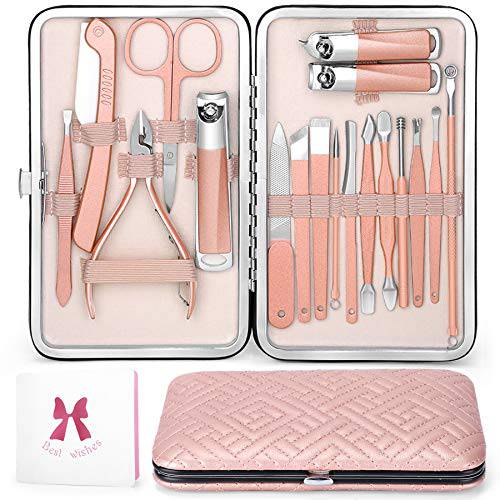 KIPRITII 12 in 1 Super Value Manicure Set Gift, Professional Nail Clippers Pedicure Kit, Exquisite Personal Pedicure Tools Nail Kit Clipper Set for Women