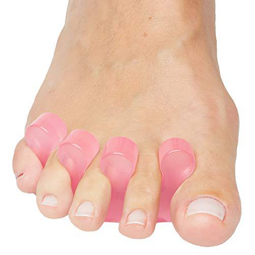 ZenToes Gel Toe Separators for Pedicure, Nail Polish, Toenail Trimming - Set of 2 Toe Spacers (Pink)