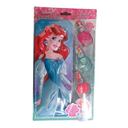 Townley Girl Disney Princess Ariel Purse with 3 Pack Nail Polish Set, 4 Count
