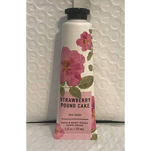 Bath and Body Works Strawberry Pound Cake Hand Cream Pink Flowers 1 Ounce Traveler