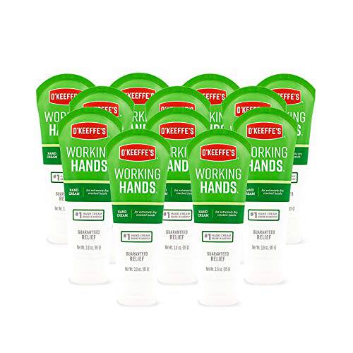 O’Keeffe’s Working Hands Hand Cream, Relieves and Repairs Extremely Dry Hands, 3 oz Tube, (Bulk Hand Cream, Pack of 12)
