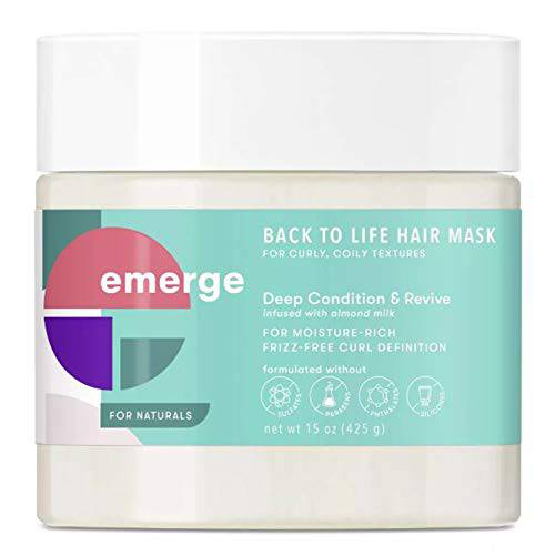 Emerge Back to Life Hair Mask 15 Fl. Oz Infused With Pequi Oil And Almond Milk Curly Hair Mask Deep Conditions And Revives Hair Hair Mask For Curly And Coily Textures