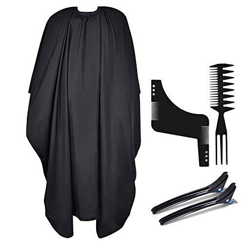 FaHaner Barber Cape with Adjustable Snap 164 x 145cm Hair Cutting Cape Waterproof Salon Cape and Hair Combs Hair Clips and Hair Shaper Set for Hair stylists and Barbers