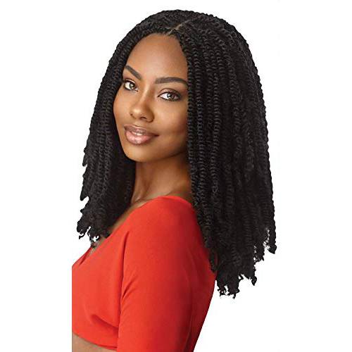Outre Synthetic Braid X PRESSION TWISTED UP 2X SPRINGY AFRO TWIST 12 (3-Pack, 1B)