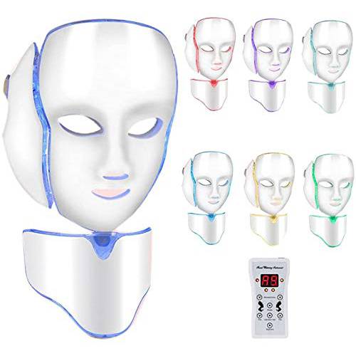 Beauty Instrument, 7 Color LED Face Neck Treatment Beauty Machine, Skin Tightening Anti Aging Anti-wrinkle for Home and Salon Use