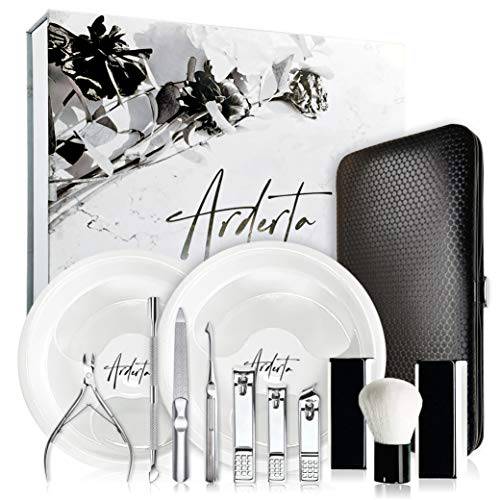 Manicure Set Arderta – 13Pcs Nail Care Kit for Women - Nail Clipper Grooming Tools Professional Manicure Kit for Home Use, Travel - Pretty Magnetic Flip Box Packaging – Ideal for Personal Care, Gift