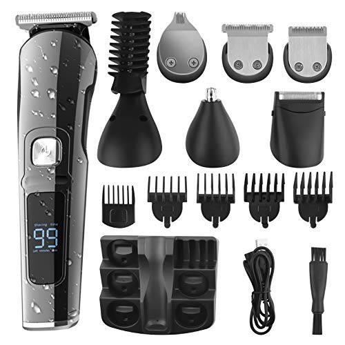 Ufree Beard Trimmer for Men, Waterproof Electric Nose Hair Trimmer Mustache Trimmer Body Shaver Grooming Kit, Cordless Hair Clippers Electric Razor for Men, Gift for Men Husband Father