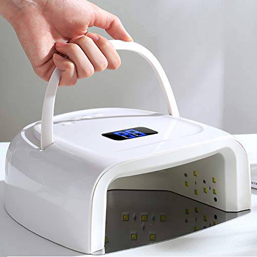 60W Rechargeable UV LED Nail Lamp, Faster Wireless Nail Dryer Gel Polish Light 42 Beads & Portable Handle, Professional Curing Lamp For Fingernail and Toenail, Auto Sensor & Quick Dry Nail Machine