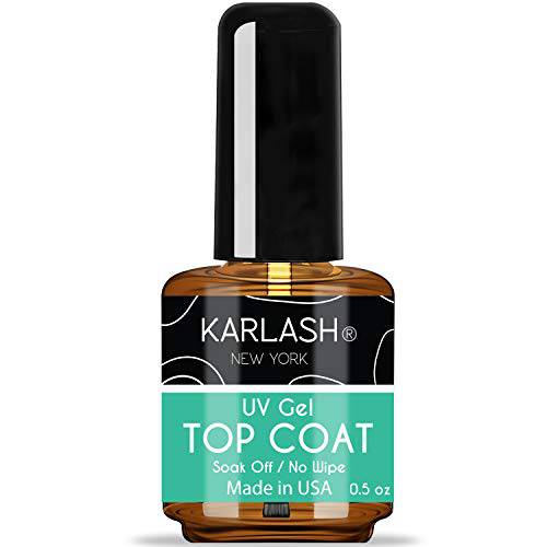 Karlash Professional USA Made 15ml No Wipe Gel Top Coat Shine Finish and Long Lasting, Soak Off UV Gel (1 Piece)