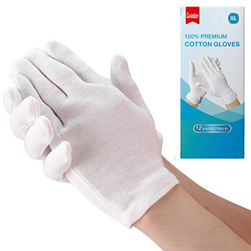 Moisturizing Eczema Cotton Gloves Overnight Gloves for Dry Hands Spa Inspection Irritated Skin