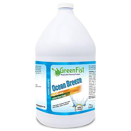 GreenFist Lotionized Hand Soap [ Liquid Gel Refill ] Made in USA , 128 Ounce (1 Gallon) (Ocean Breeze)
