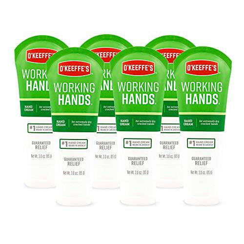 O’Keeffe’s Working Hands Hand Cream, 3 ounce Tube, (Pack of 6)