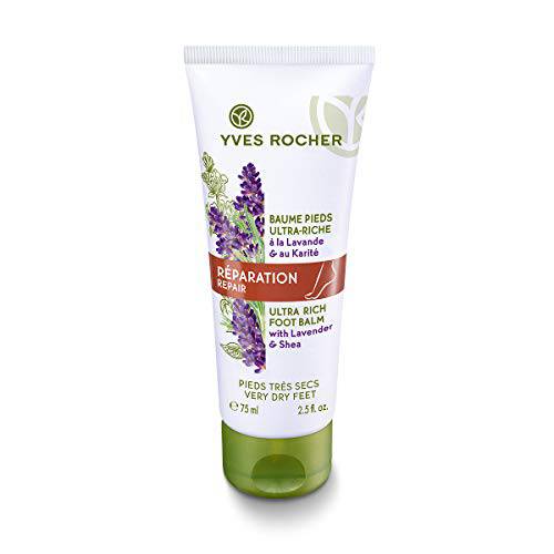 Yves Rocher Ultra Rich Foot Balm | Relieve Dry, Cracked Feet with Shea and Lavender | 2.5 fl oz