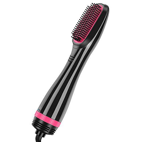 Hair Straightener Hot Air Brush, Prizm One-Step Hair Dryer Straightening Brush with 3 Control Modes, Negative Ion & Infrared Technology for Smooth, Frizz-Free Hair, Anti-Scald