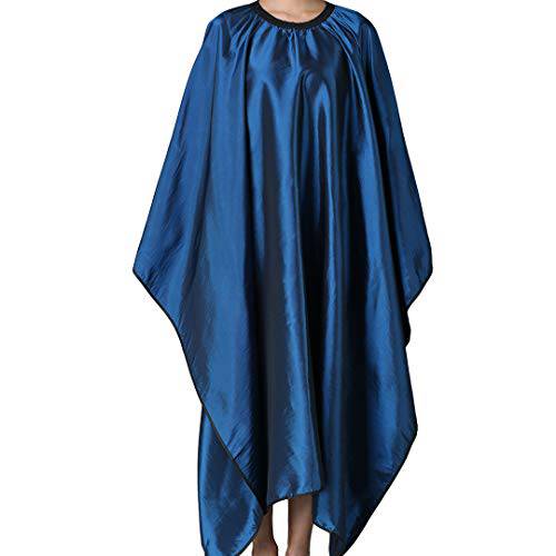 Barber Cape, Iusmnur Professional Hair Salon Cape with Adjustable Metal Clip, Shampoo Hair Cutting Cape for Barbers and Stylists - 55 x 63 inches (Blue)
