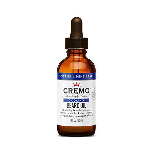 Cremo Beard Oil, Cooling Citrus & Mint Leaf, 1 fl oz - Restore Natural Moisture and Soften Your Beard To Help Relieve Beard Itch