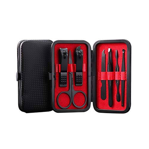 Professional 7 in 1 Manicure Set Stainless Steel Travel Grooming kit Pedicure Set Perfect Gift for Men Women Include Ear Pick Tweezer