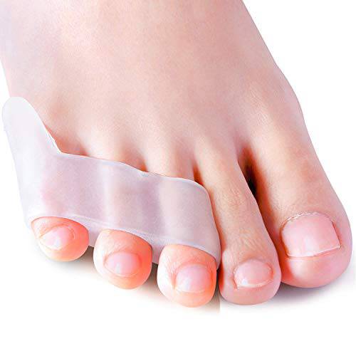 Sumiwish Toe Separator Pinky Toe Straightener Triple Gel Toe Separators for Overlapping Toe Curled Pinky Toe Separators and Protector (10 PCS)