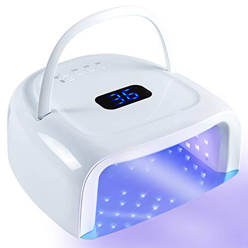 UV LED Nail Lamp Nail Light for Gel Polish Acrylic Rechargeable 60W Faster Nail Dryer for Fingernail Toenail with Auto Sensor Professional Portable Handle Nail Curing Lamp