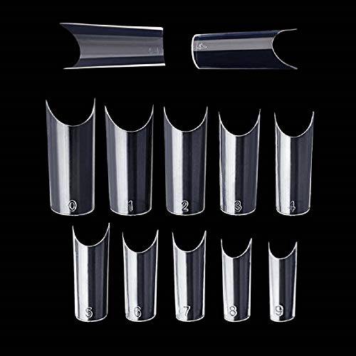 YIMART 500pcs Fake Nails Premium Square Clear Tips Nail Art C Tips French Acrylic C Curve False Nails for Gel Polish (Clear)