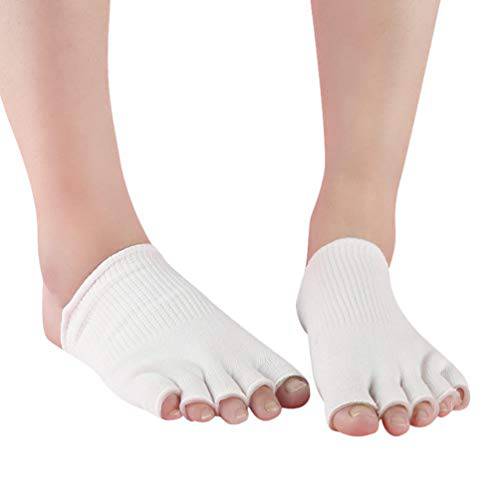 Milisten 1 Pair Moisturizing Gel Sock 5 Toe Gel Socks Spa Socks Separating Toe Soreness Relief Dry Cracked Skin