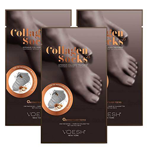 VOESH Collagen Socks for Feet - Collagen Foot Masks for Men and Women, Moisturizing Socks to Repair Dry Feet, Spa Pedicure Treatment for Cracked Heels, Unisex Collagen Socks