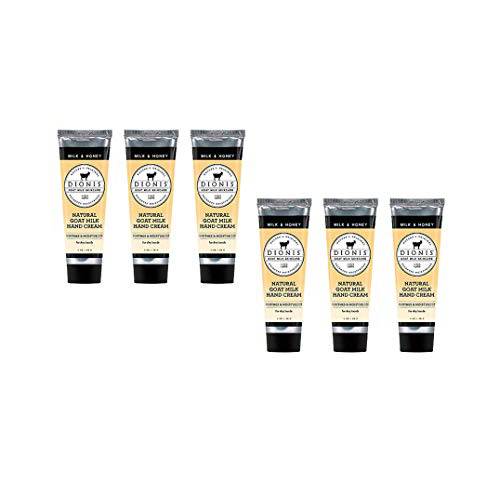 Dionis - Goat Milk Skincare Milk & Honey Scented Hand Cream (1 oz) - Set of 6 - Made in the USA - Cruelty-free and Paraben-free