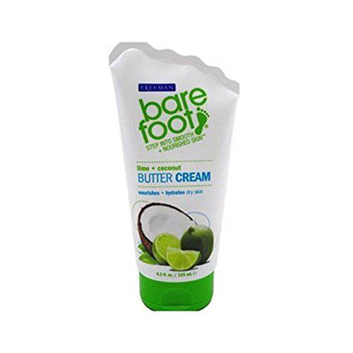 Freeman Bare Foot Butter Lime + Coconut 4.2 Ounce (124ml) (3 Pack)