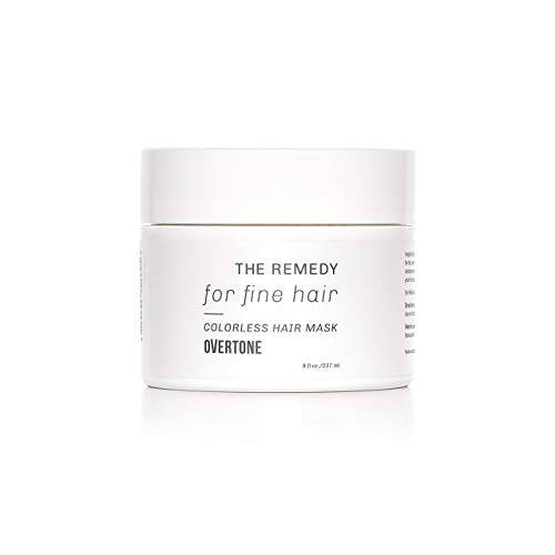 OVERTONE Haircare The Remedy for Fine Hair Colorless Hydrating Mask with Shea Butter & Coconut Oil, Cruelty-Free, 8 oz