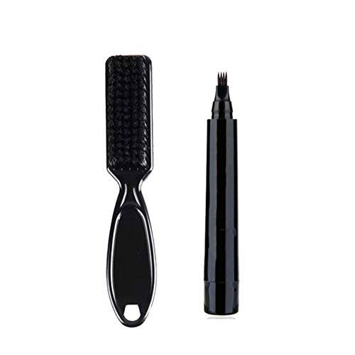 Beard Pen Beard Filler Pencil And Brush Beard Enhancer Waterproof Moustache Coloring Shaping Tools (Dark Brown)