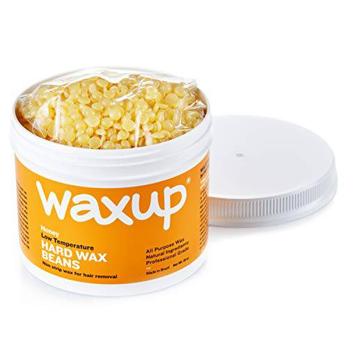 waxup Honey Hard Wax Beads 18oz, Stripless Wax Refill for Hair Removal on Face, Bikini and all Body Areas.