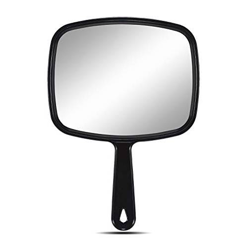 OMIRO Hand Mirror, All Black Handheld Mirror with Handle, 6.6 W x 9.3 L