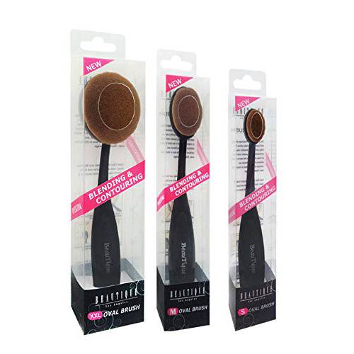 Beautia Oval Makeup Brush 2X Large Size Fast Flawless Application Liquid Cream Powder Foundation