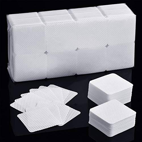 1000 Pieces Eyelash Extension Glue Wipes Eyelash Glue Cleaner Non Woven Fabric Glue Wipes Lash Supplies Accessories Tools for Eyelash Extension Glue and Nail Polish Bottle (Simple Pattern)