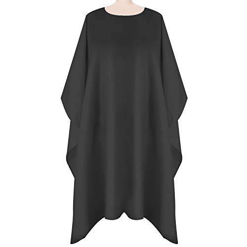 Easy4U Professional Hair Styling Cape for Adults, Waterproof Hairdresser Cape, Salon Barber Cape, Black Hair Cutting Cape with Adjustable Neck Closure - 50 x 60